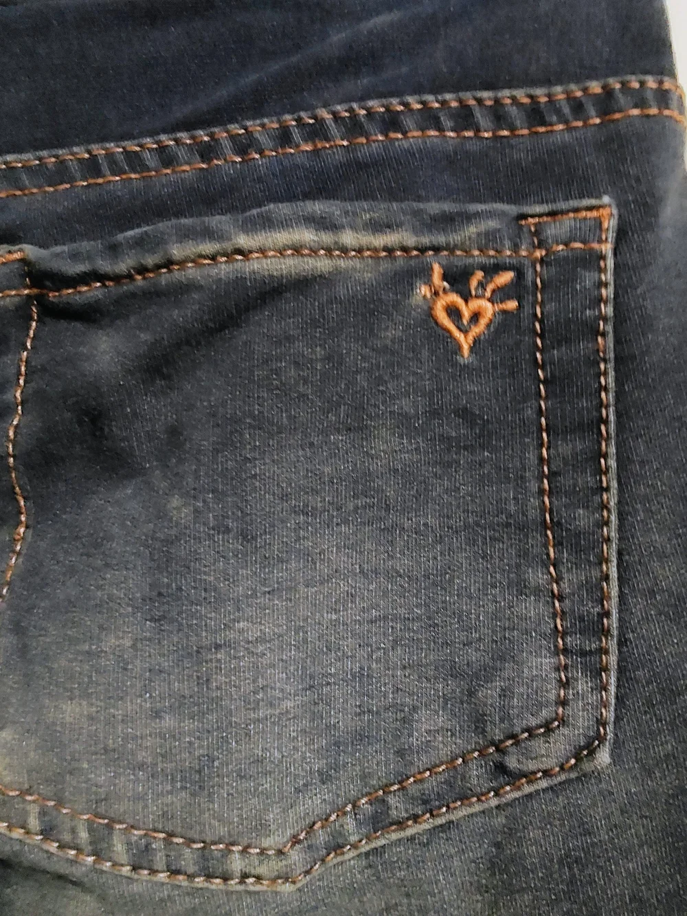 Justice Girls Dark Blue Denim Jeggings with Pink Logo Stitching